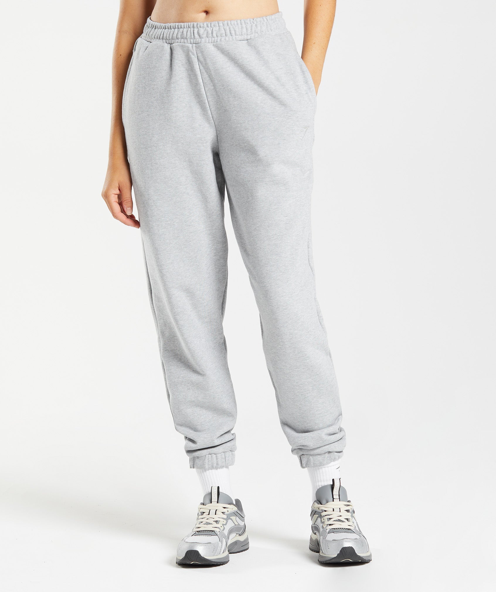 Styli Grey Solid Oversized Fit Elastic Cuff Jogger